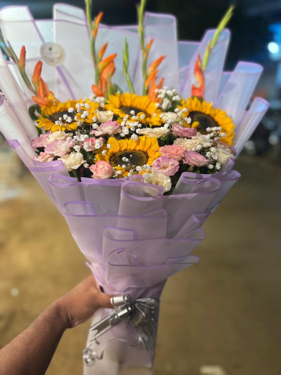 Sunflower and Gladiolus Premium Mix Bouquet