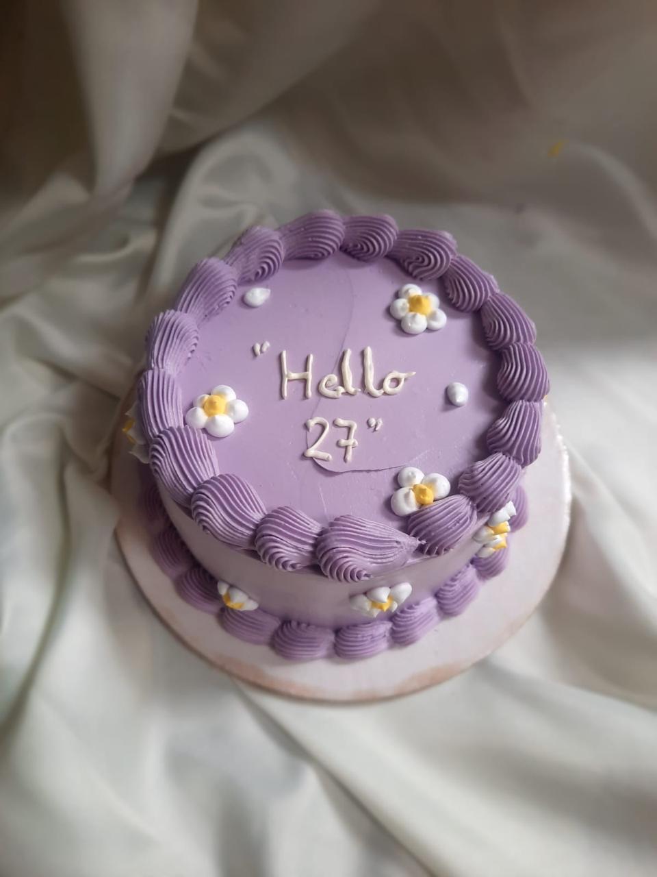Minimal Lavender Birthday Cake