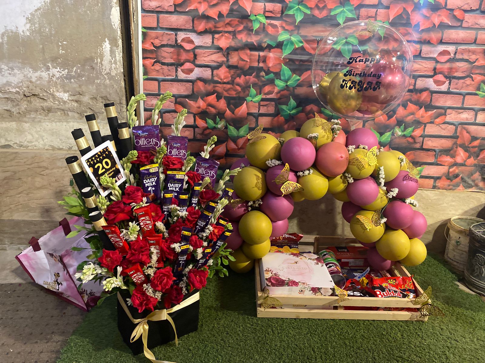 Luxury Birthday Chocolate Bouquet and Balloon Arch Gift Combo