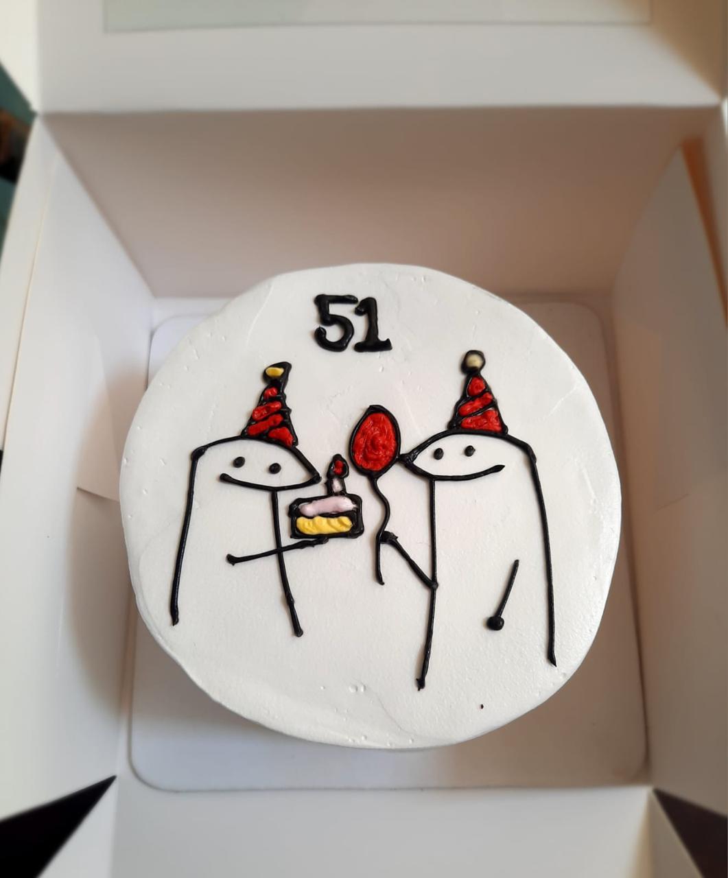 Minimal Cartoon Birthday Cake