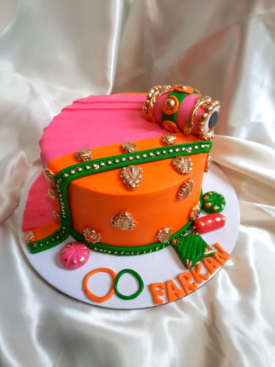 Traditional Mehndi / Dholki Theme Cake