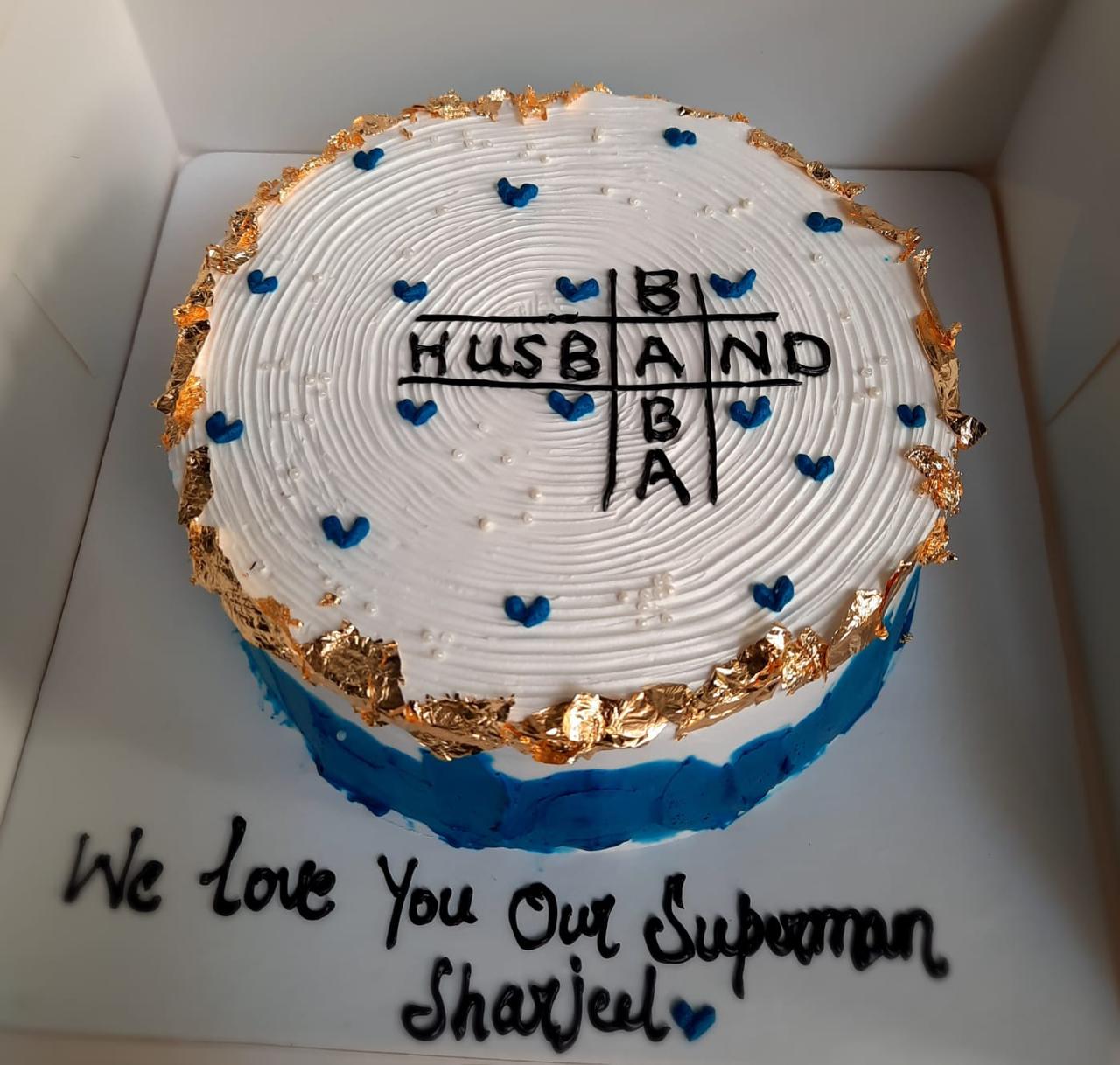 Husband & Baba Crossword Theme Cake