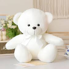 White Plush Teddy Bear 2 Feet with Ribbon Bow