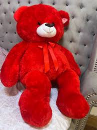 Red Plush Teddy Bear 2 Feet with Ribbon Bow