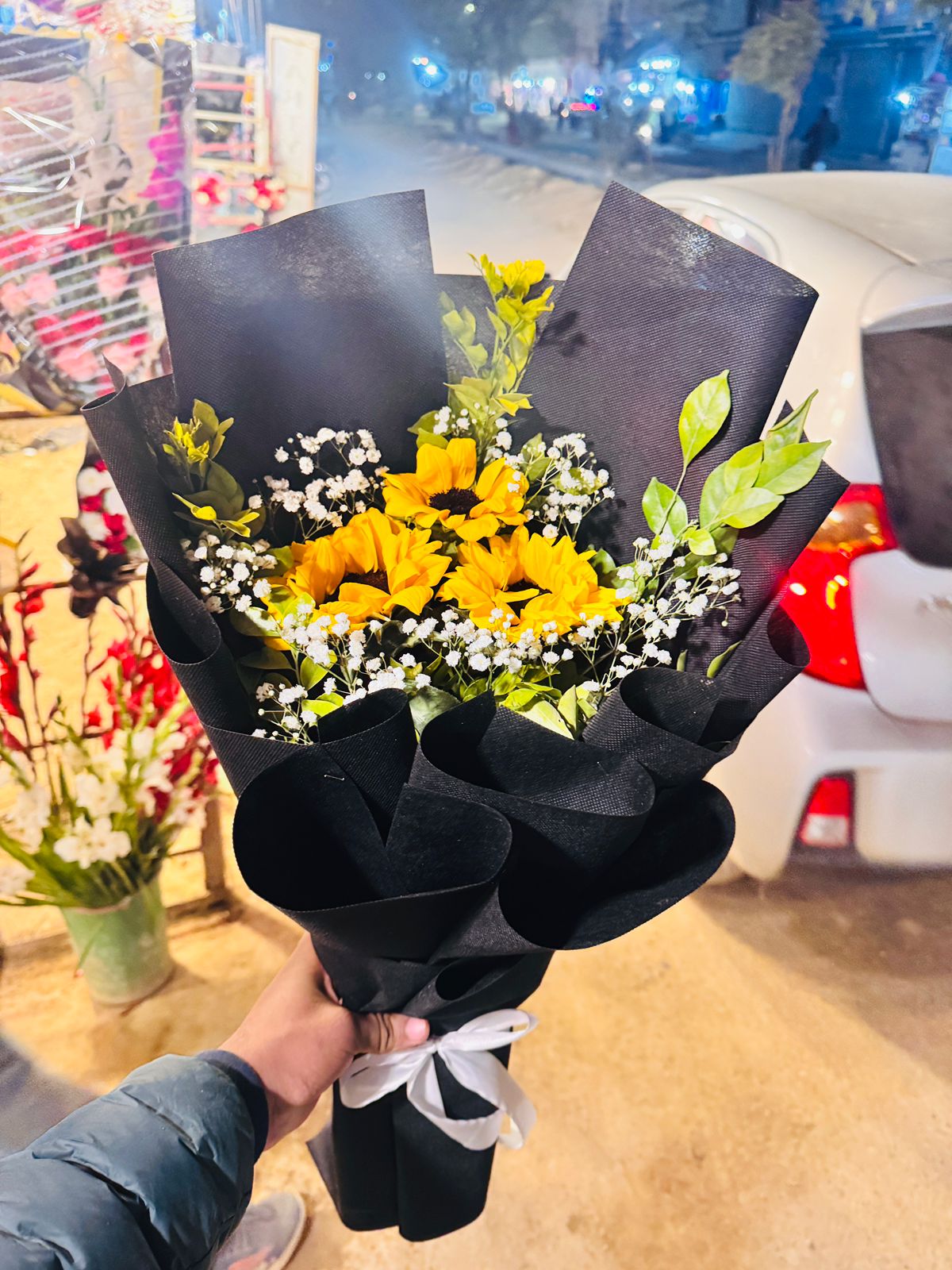 Black Elegance Sunflower Bouquet