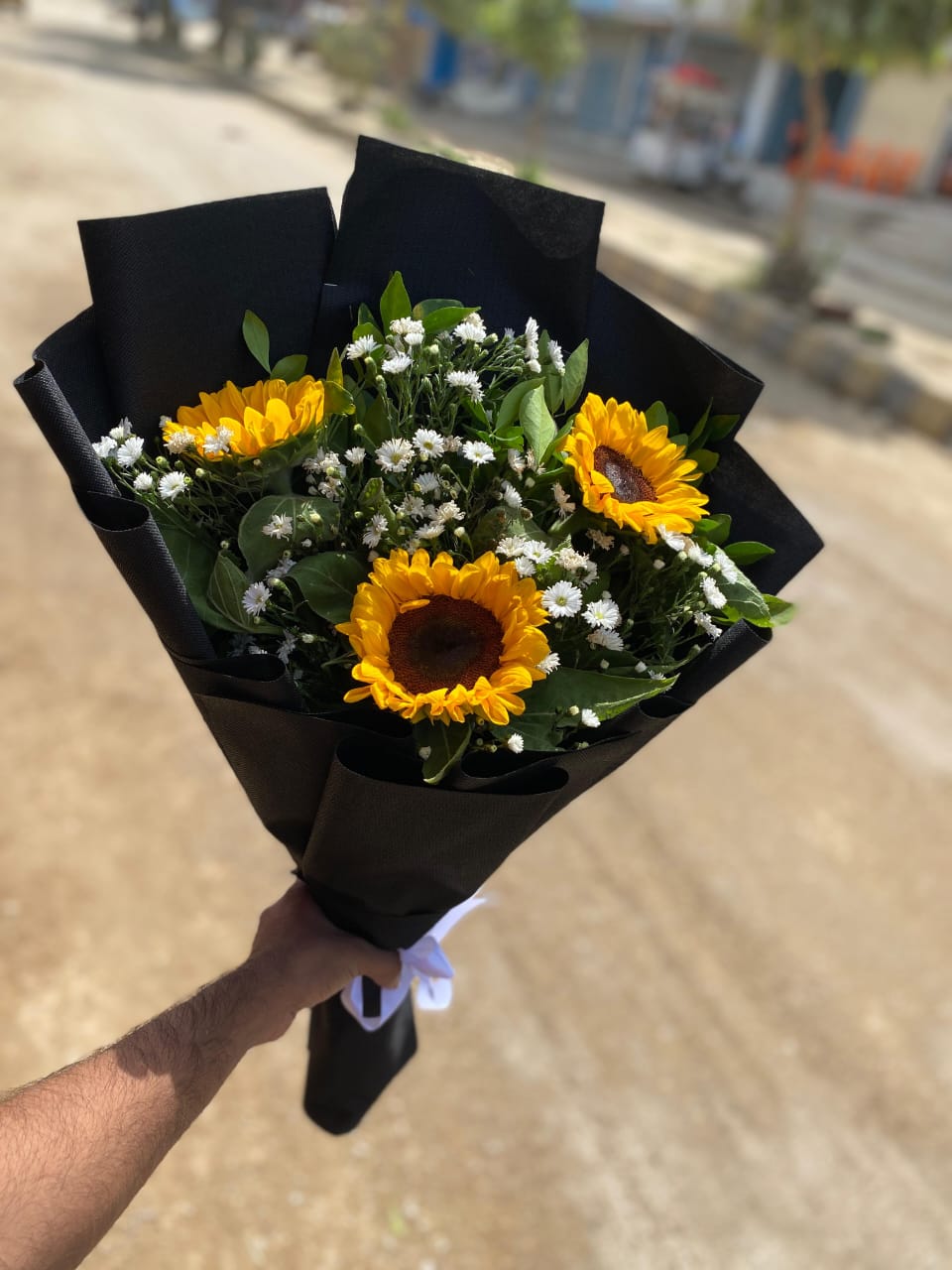 Classic Black Sunflower Bouquet