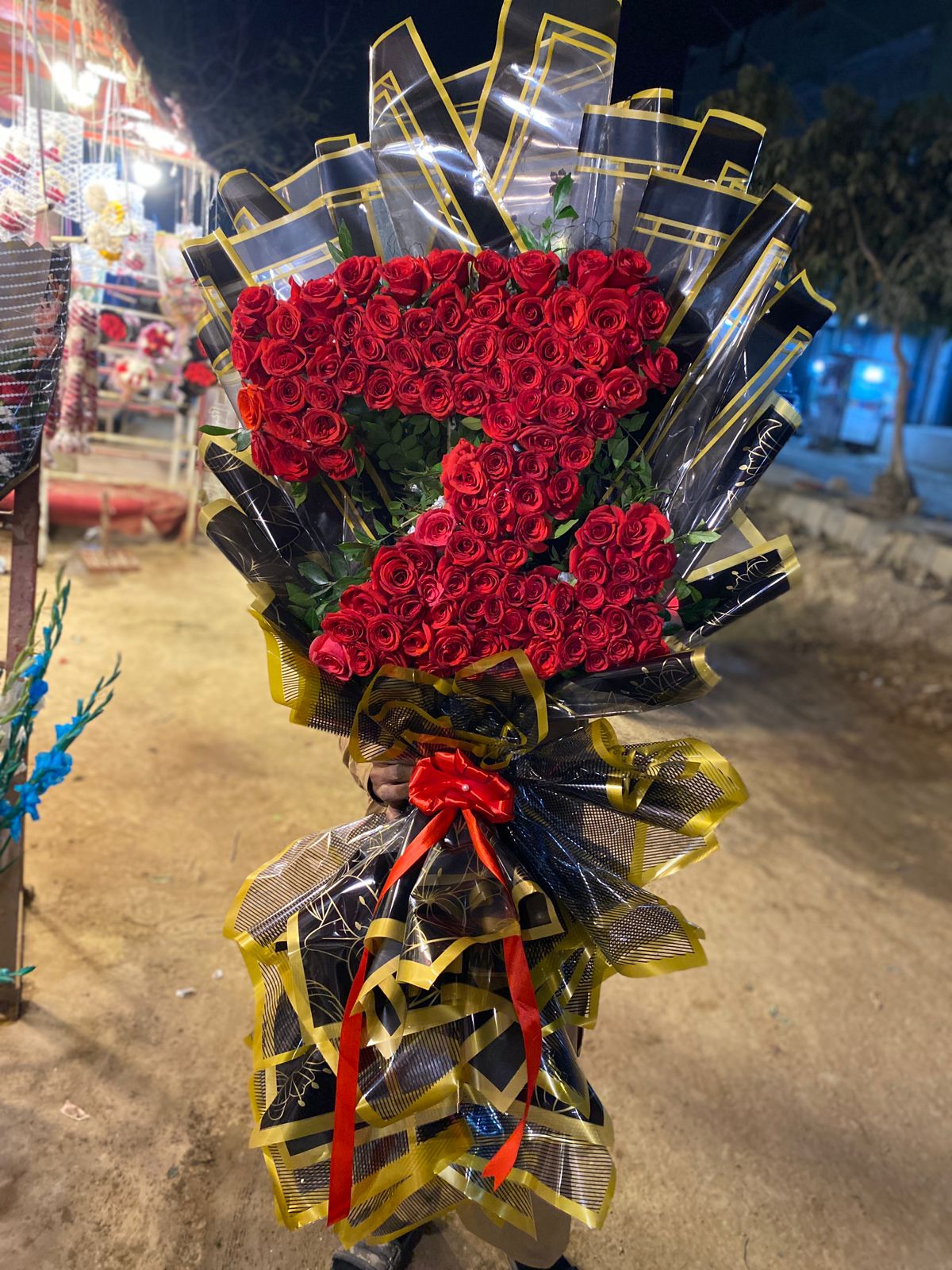 Custom Alphabet Red Roses Grand Bouquet