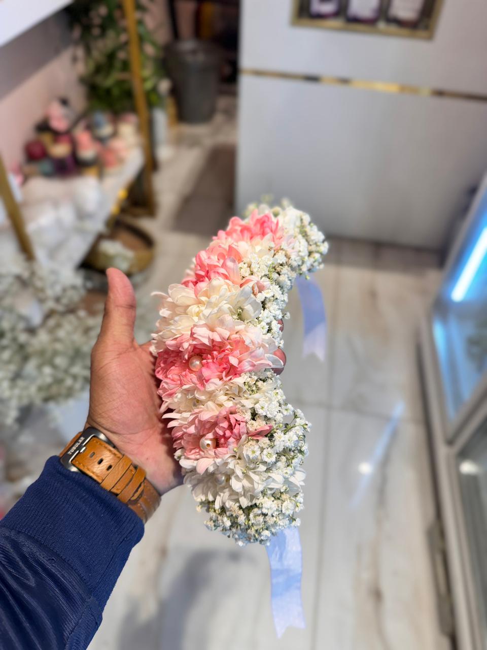 Blush Pink and Ivory Floral Wrist Corsage