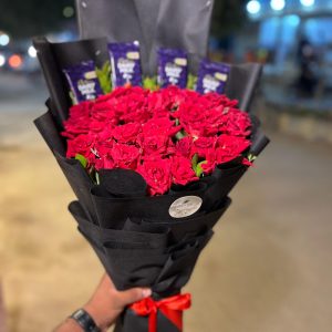 Dairy Milk Chocolate & Red Roses Bouquet